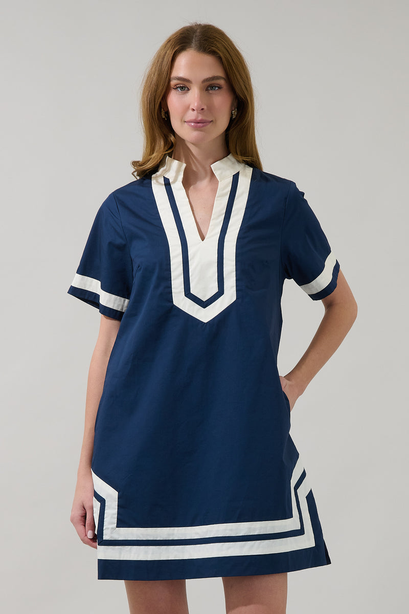 Tiffany Contrast Shift Mini Dress